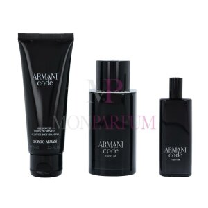 Armani Code Le Parfum Eau de Parfum Spray 75ml / Eau de Parfum Spray 15ml / All-Over Body Shampoo 75ml