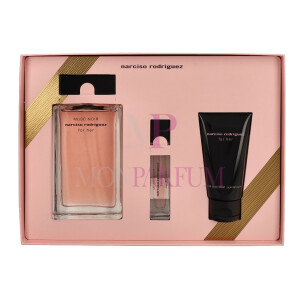 Narciso Rodriguez Musc Noir For Her Geschenkset Eau de Parfum 100ml/Eau de Parfum 10ml/Body Lotion 50ml - Xmas