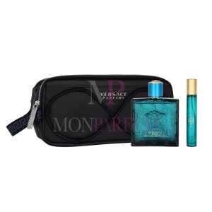 Versace Eros Pour Homme Geschenkset Eau de Parfum 100ml/Eau de Parfum 10ml/Toiletbag