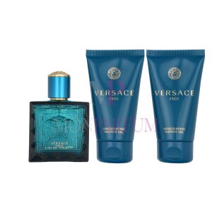 Versace Eros Pour Homme Geschenkset Eau de Toilette 50ml/After Shave Balm 50ml/Shower Gel 50ml