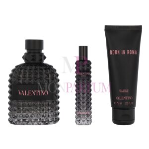 Valentino Uomo Born In Roma Geschenkset Eau de Toilette 100ml/Shower Gel 75ml/Eau de Toilette 15ml