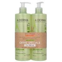 A-Derma Exomega Control Emollient Cleansing Gel Duo Set...