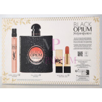 YSL Black Opium Geschenkset Eau de Parfum 90ml/Eau de Parfum 10ml/Rouge Mini Pur Couture Lipstick (Nu Muse)1,3g
