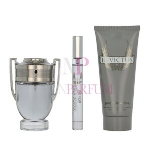 Paco Rabanne Invictus Geschenkset Eau de Toilette 50ml/All Over Shampoo 100ml/Edt Travel Spray 10ml