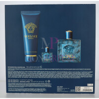Versace Eros Pour Homme Geschenkset Eau de Toilette 100ml/Bath & Shower Gel 150ml/Edt 5ml