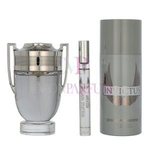Paco Rabanne Invictus Geschenkset Eau de Toilette 100 ml/Deodorant Spray 150 ml/Edt Travel Spray 10 ml