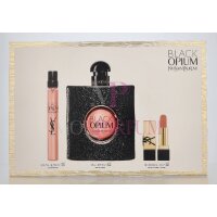 YSL Black Opium Geschenkset Eau de Parfum 90 ml / Edp Travel Spray 10 ml / Mini Lipstick Rouge Pur Couture 1.3 g