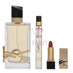 YSL Libre Geschenkset Eau de Parfum 90 ml / Edp Travel Spray 10 ml / Mini Lipstick Rouge Pur Couture 1.3 g