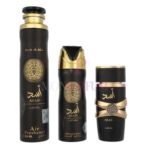 Latafa Asad Geschenkset Eau de Parfum 100ml/Deo Spray 200ml/Air Freshener 300ml