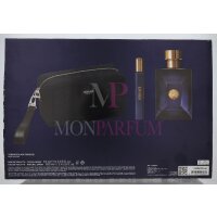 Versace Dylan Blue Pour Homme Geschenkset Eau de Toilette 100ml/Eau de Toilette 10ml/Black Trousse