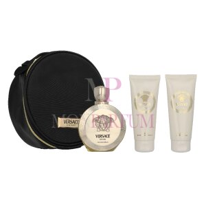 Versace Eros Pour Femme Geschenkset Eau de Parfum 100ml/Bath & Shower Gel 100ml/Body Lotion 100ml/Make-Up Case