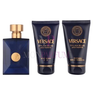 Versace Dylan Blue Pour Homme Geschenkset Eau de Toilette 50ml/Bath & Shower Gel 50ml/Aftershave Balm 50ml