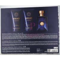 Versace Dylan Blue Pour Homme Geschenkset Eau de Toilette 50ml/Bath & Shower Gel 50ml/Aftershave Balm 50ml