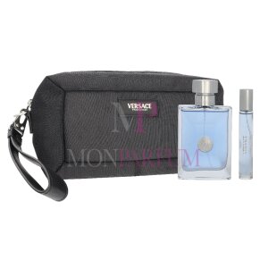 Versace Pour Homme Geschenkset Eau de Toilette 100ml/Eau de Toilette 10ml/Black Trousse