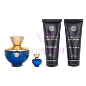 Versace Dylan Blue Pour Femme Geschenkset Eau de Parfum 100ml/Eau de Parfum 5ml/Body Lotion 100ml/Bath & Shower Gel 100ml