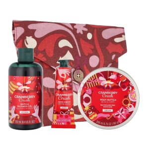 The Body Shop G3 Cranberry Essentials Geschenkset Shower Gel 250ml/Body Yogurt 200ml/Hand Cream 30ml/Soap Bar 100g/Bath Lily