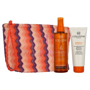Collistar Sun Geschenkset Super Tanning Dry Oil Spf6 200ml/After-Sun Balm 100ml/Pouch 300ml