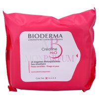Crealine H2o 25 Lingettes Demaquillantes Peaux Sensibles