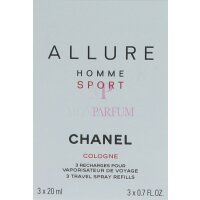 Chanel Allure Homme Sport Cologne Twist and Spray Refill Eau de Toilette Spray 3x20ml