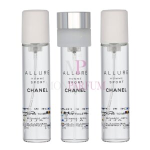 Chanel Allure Homme Sport Geschenkset 3x Edt Travel Spray Refill 20Ml - Twist and Spray