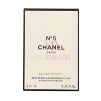 Chanel No 5 Geschenkset 3x Eau de Toilette Refill 20Ml - Twist and Spray - Purse Spray
