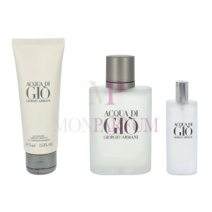 Armani Acqua Di Gio Pour Homme Geschenkset Eau de Toilette 100ml/ Eau de Toilette 15ml/ All Over Body Shampoo 75ml