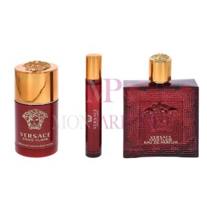 Versace Eros Flame Eau de Parfum Spray 100ml / Deo Stock 75ml / Eau de Parfum Spray 10ml
