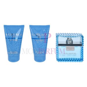 Versace Eau Fraiche Man Eau de Toilette Spray 50 ml  /  After Shave Balm 50 ml   /  Perfumed  Bath & Shower Gel 50 ml
