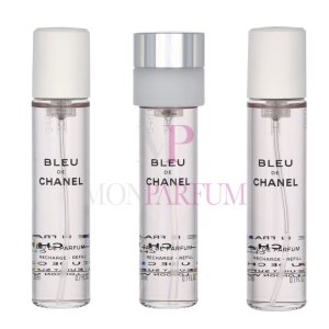 Chanel Bleu De Chanel Pour Homme Geschenkset 3x Eau de Parfum 20ml Refill - Travel Sprays